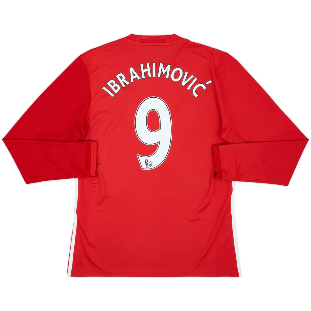2016-17 Manchester United Home L/S Shirt Ibrahimovic #9 - 7/10 - (M)