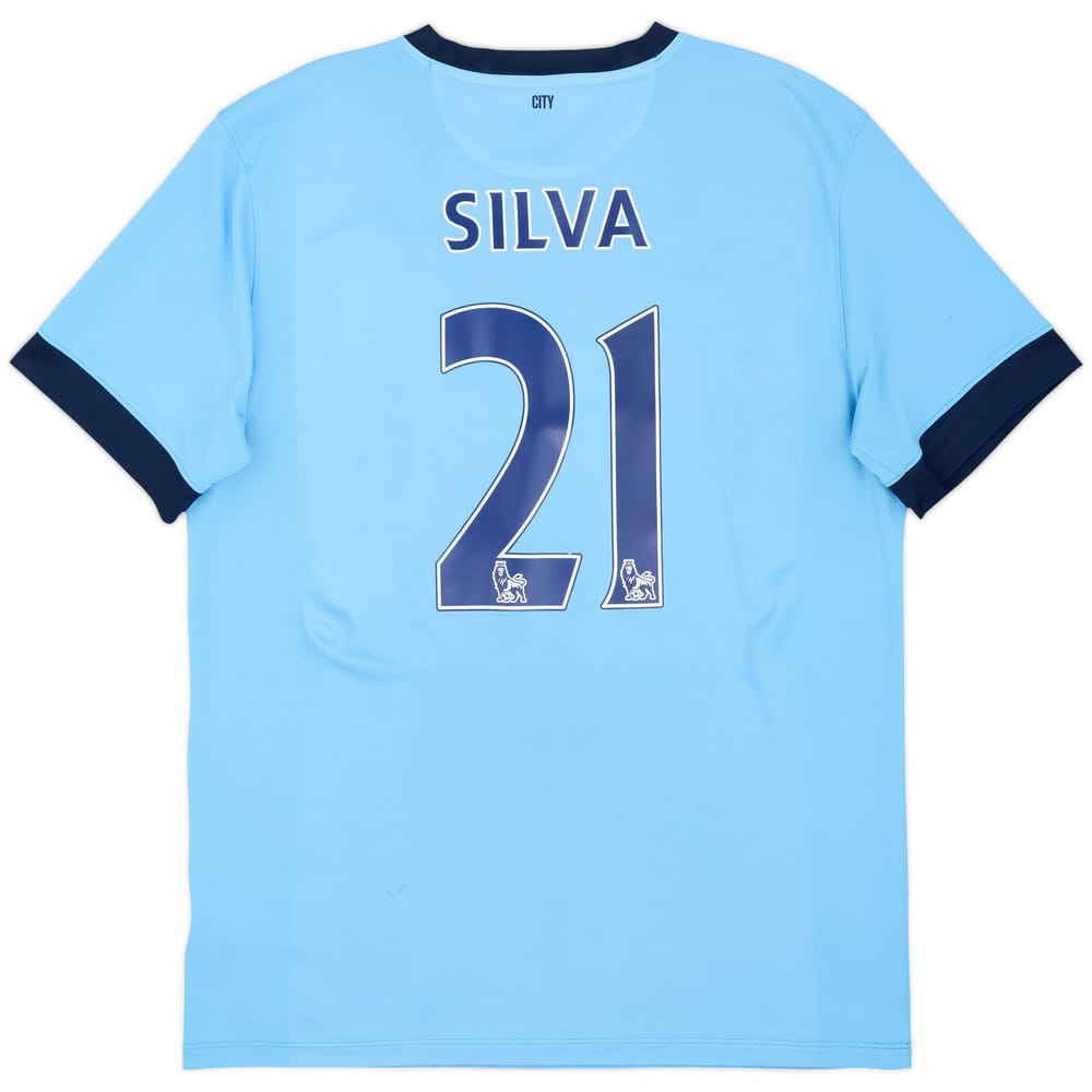 2014-15 Manchester City Home Shirt Silva #21 - 6/10 - (XL)