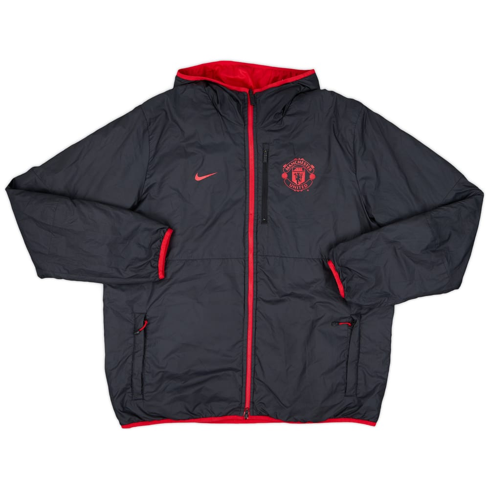 2013-14 Manchester United Nike Reversible Hooded Bench Coat - 8/10 - (XL)