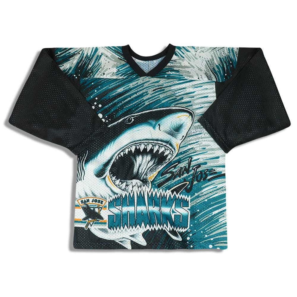 1990s San Jose Sharks CCM Fanimation Jersey M