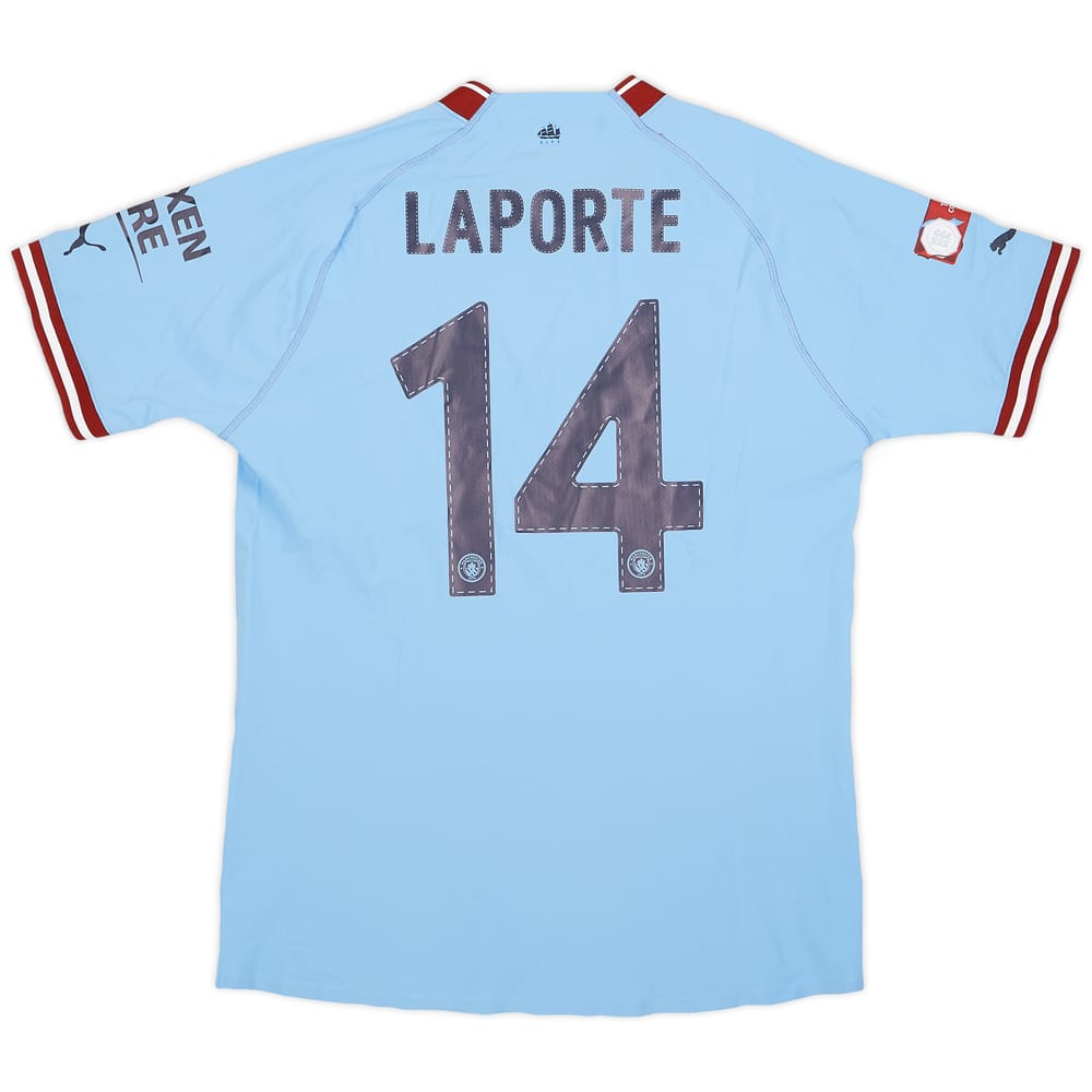 2022-23 Manchester City Match Issue Community Shield Home Shirt Laporte #14