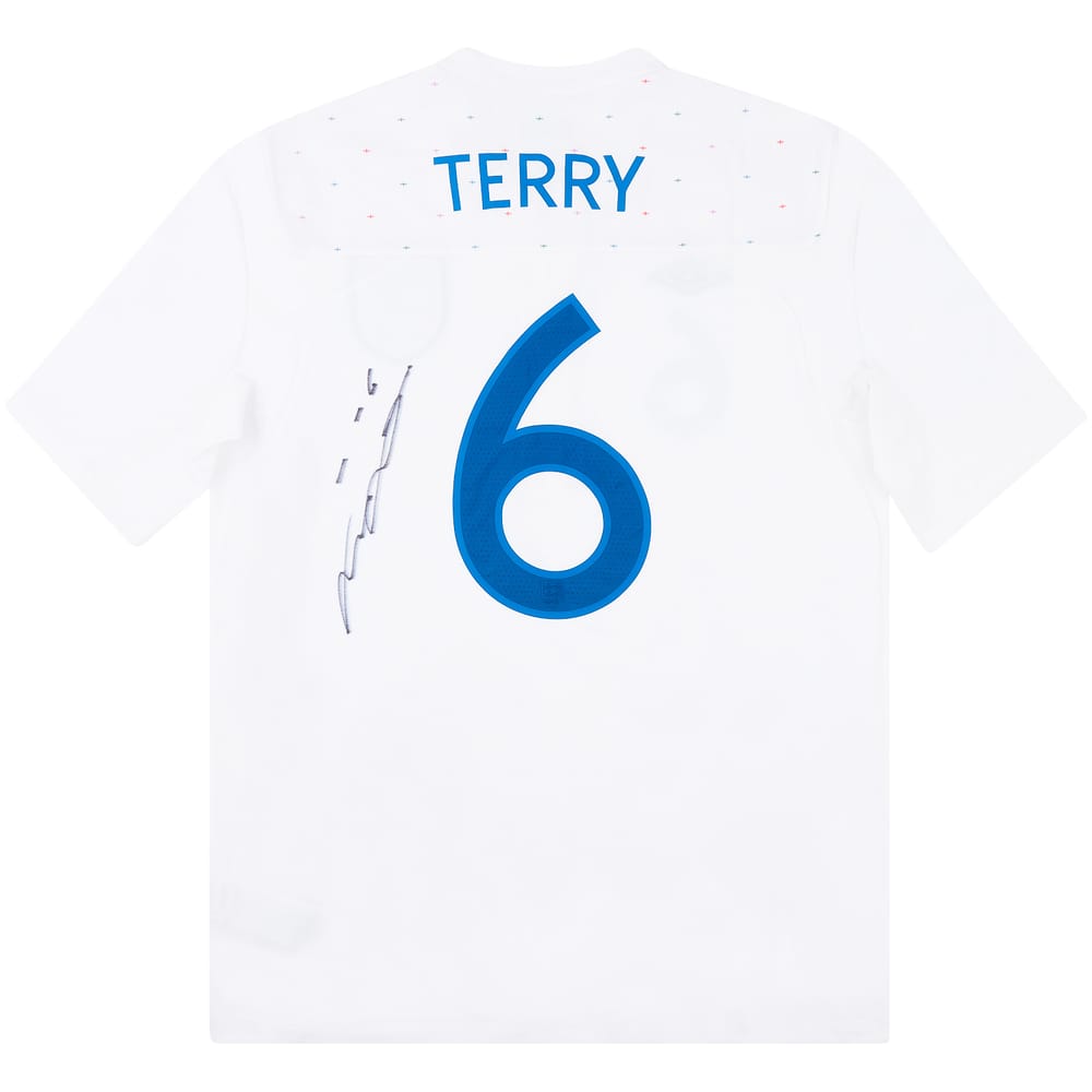 2010-11 England Player Issue Signed Home Shirt Terry #6