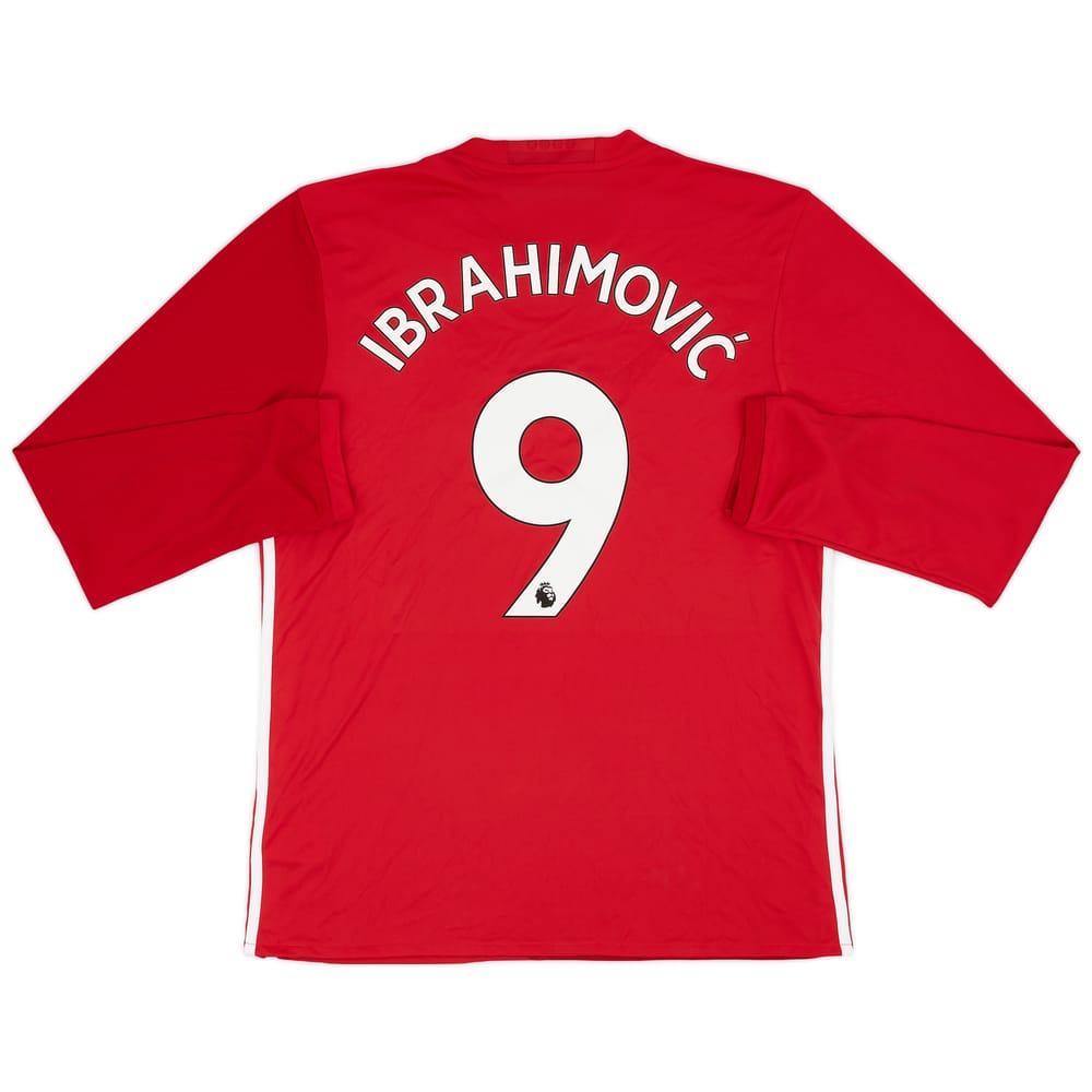 2016-17 Manchester United Home L/S Shirt Ibrahimovic #9 (L)