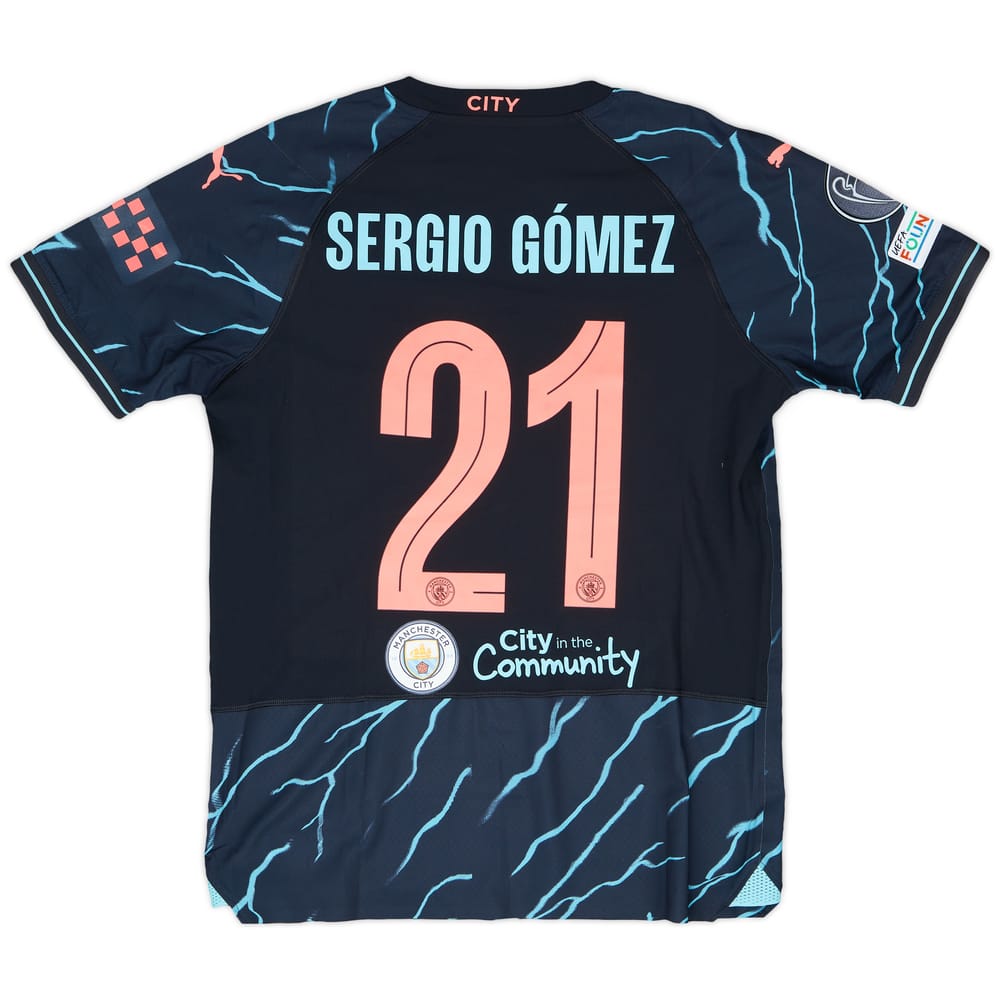 2023-24 Manchester City Match Issue Champions League Third Shirt Sergio Gomez #21