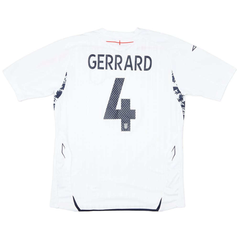 2007-09 England Home Shirt Gerrard #4 - 7/10 - (L)