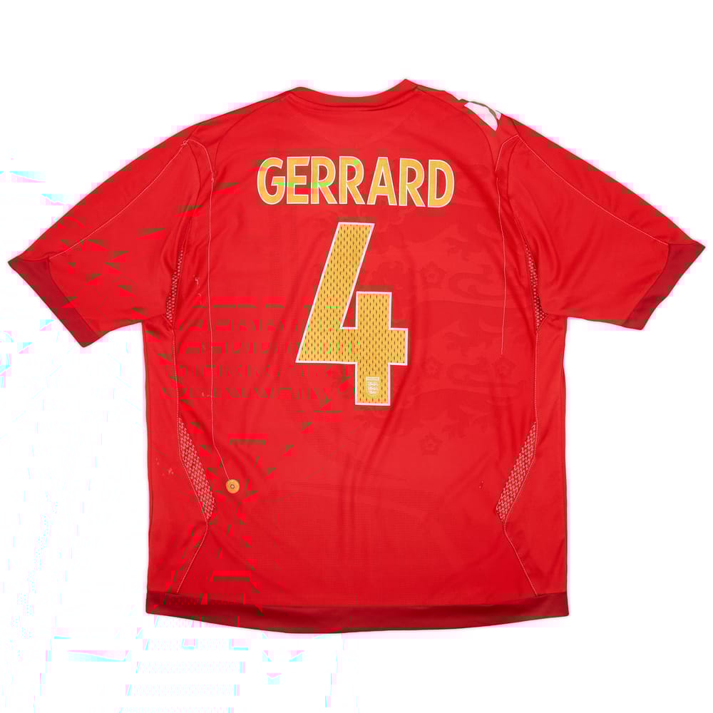 2006-08 England Away Shirt Gerrard #4 - 5/10 - (XL)