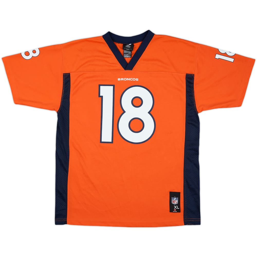 2013-15 Denver Broncos Manning #18 NFL Replica Home Jersey - 8/10 - (XL.Boys)