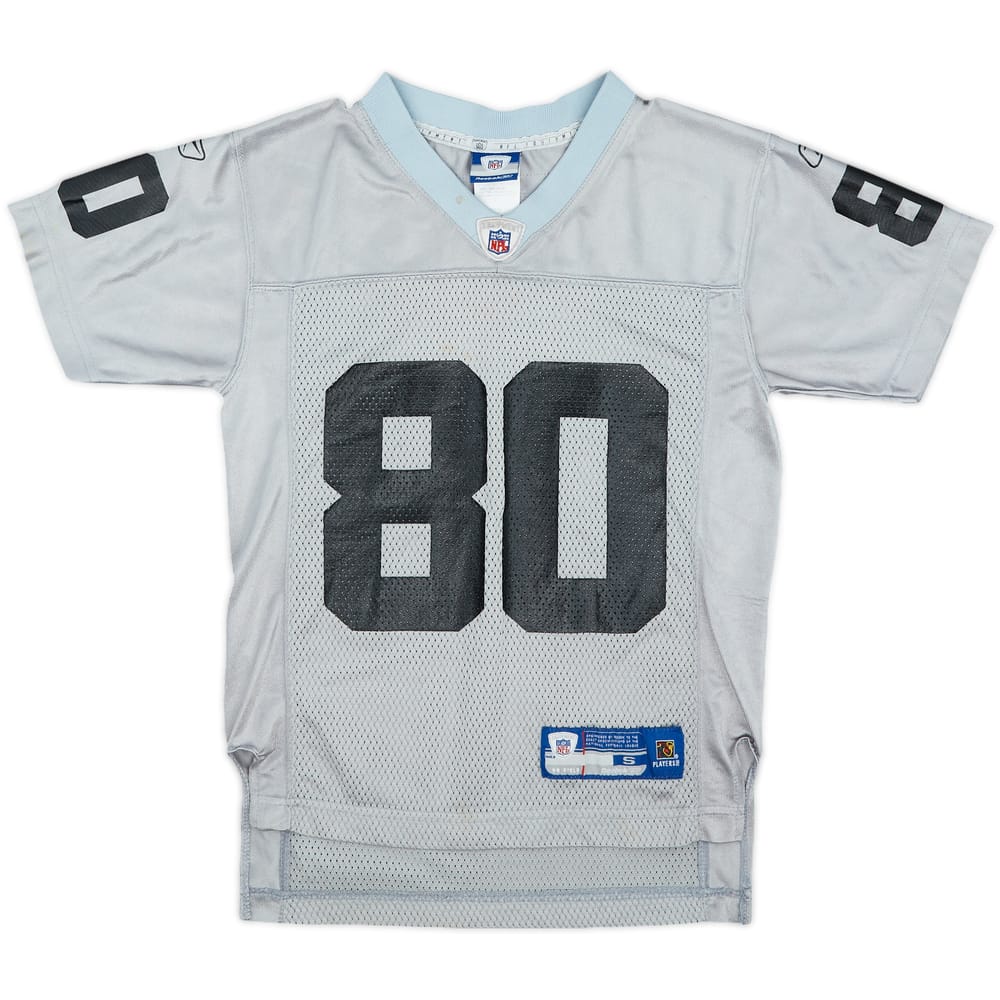 2004 Oakland Raiders Rice #80 Reebok On Field Alternate Jersey - 6/10 - (S.Boys)