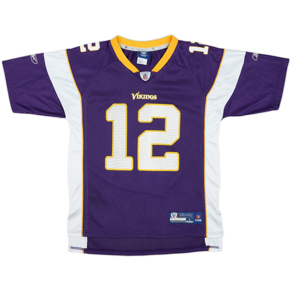 2009-11 Minnesota Vikings Harvin #12 Reebok On Field Home Jersey - 8/10 - (L.Boys)