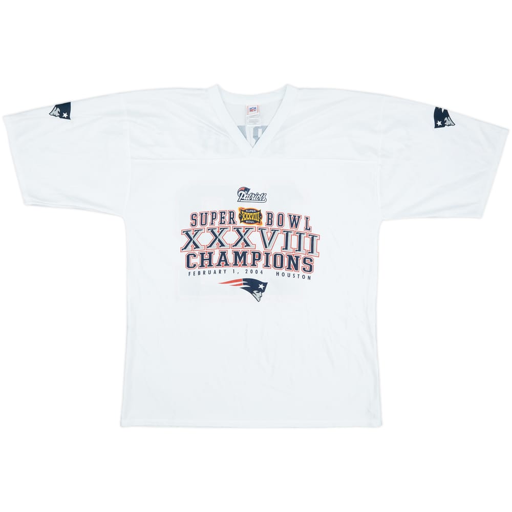 2004 New England Patriots Brady #12 Super Bowl XXXVIII Champions NFL Jersey - 8/10 - (L)