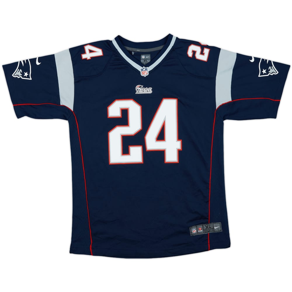 2014 New England Patriots Revis #24 Nike Game Home Jersey - 8/10 - (XL.Boys)