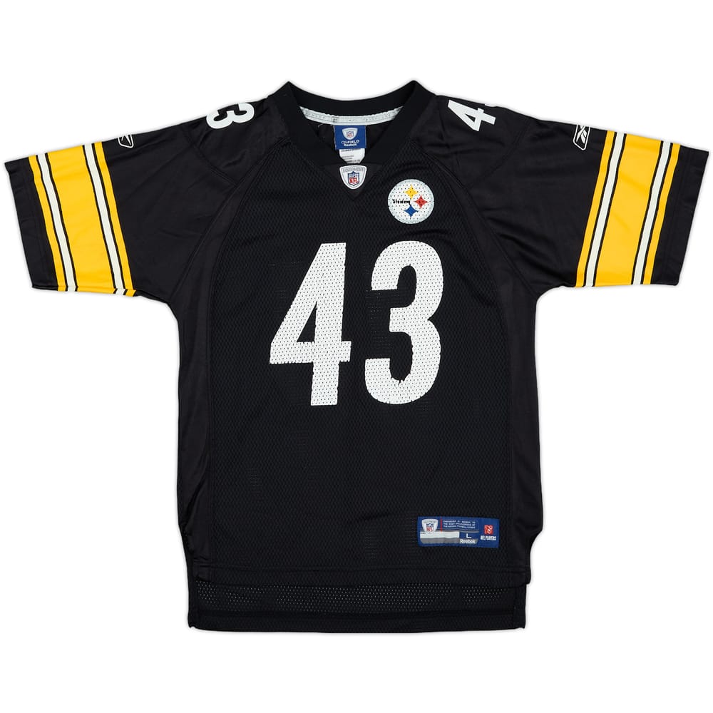 2008-11 Pittsburgh Steelers Polamalu #43 Reebok On Field Home Jersey - 6/10 - (L.Boys)