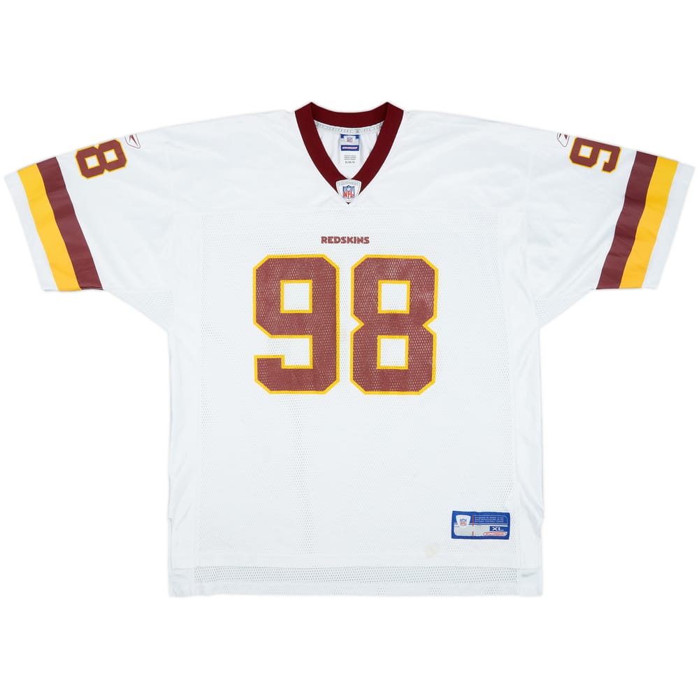 2002-03 Washington Redskins Armstead #98 Reebok On Field Away Jersey - 5/10 - (XL)