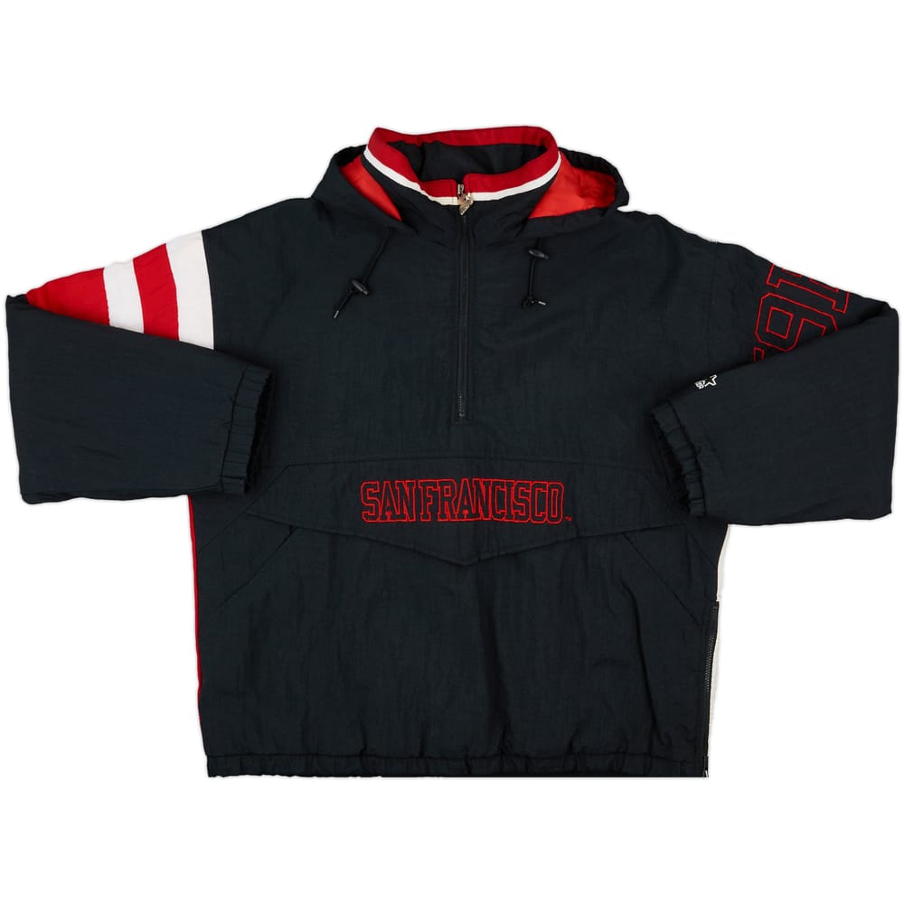 1990-95 San Francisco 49ers Starter 1/2 Zip Rain Coat - 8/10 - (XL)