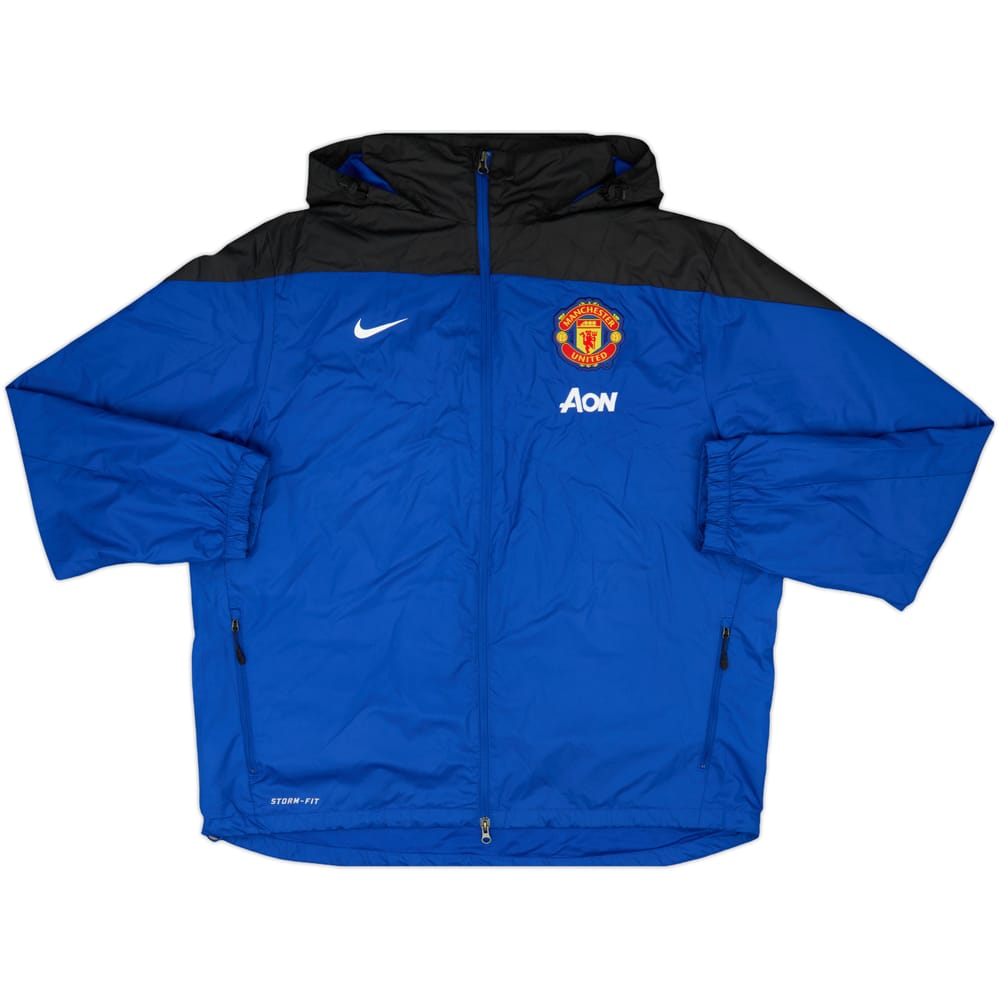 2013-14 Manchester United Nike Hooded Rain Jacket - 9/10 - (XXL)