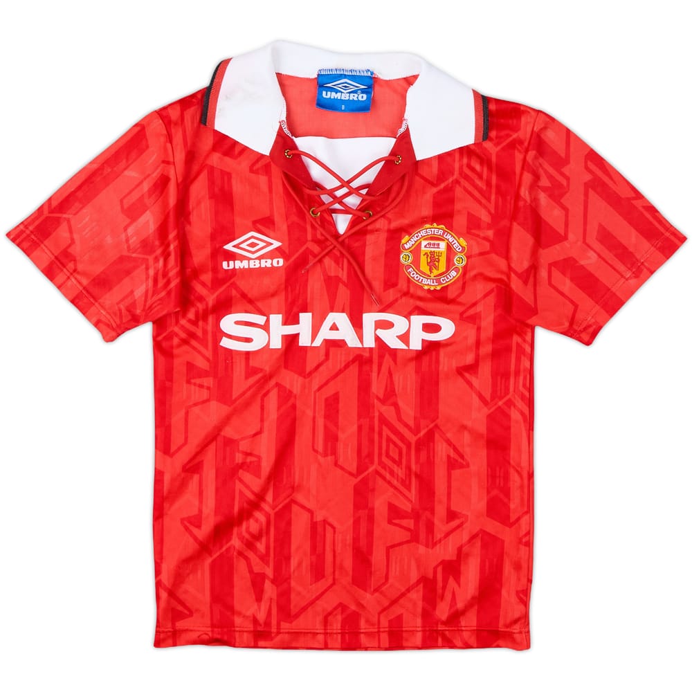 1992-94 Manchester United Home Shirt - 8/10 - (S.Boys)
