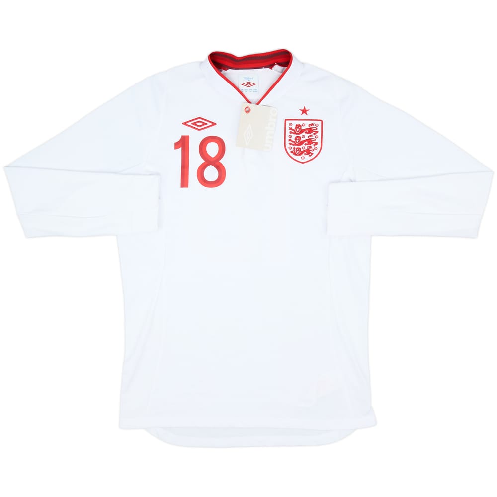 2012-13 England Home L/S Shirt #18 (M)