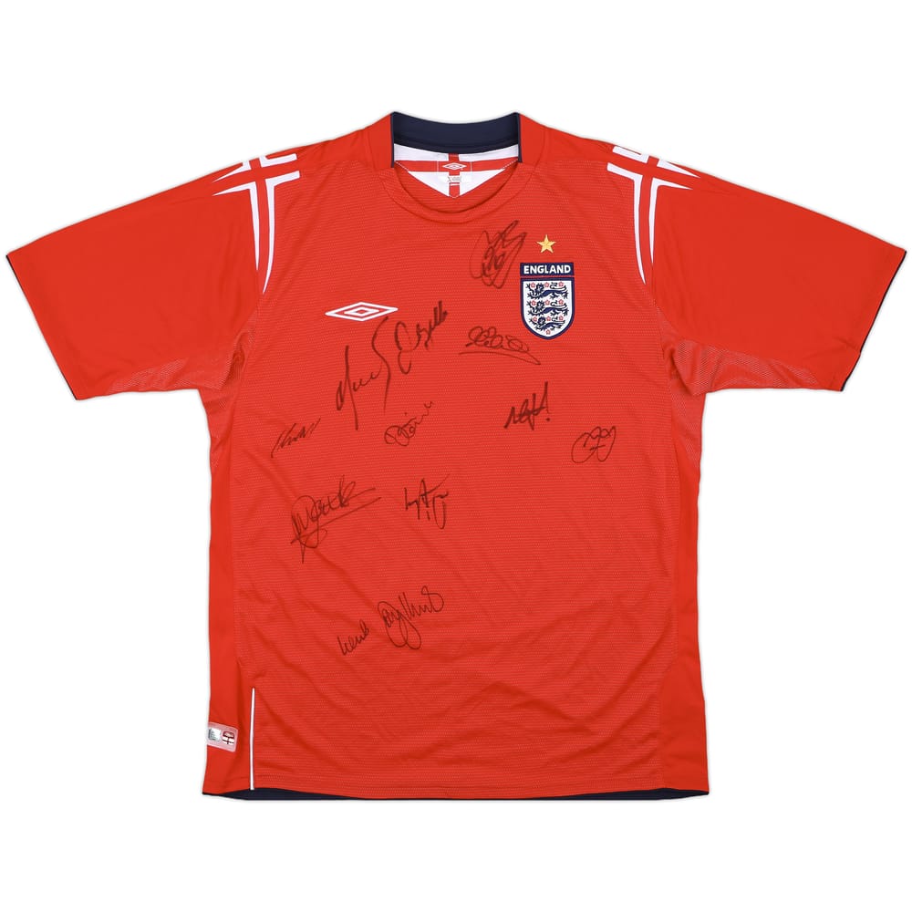2004-06 England Signed Away Shirt - 9/10 - (L)