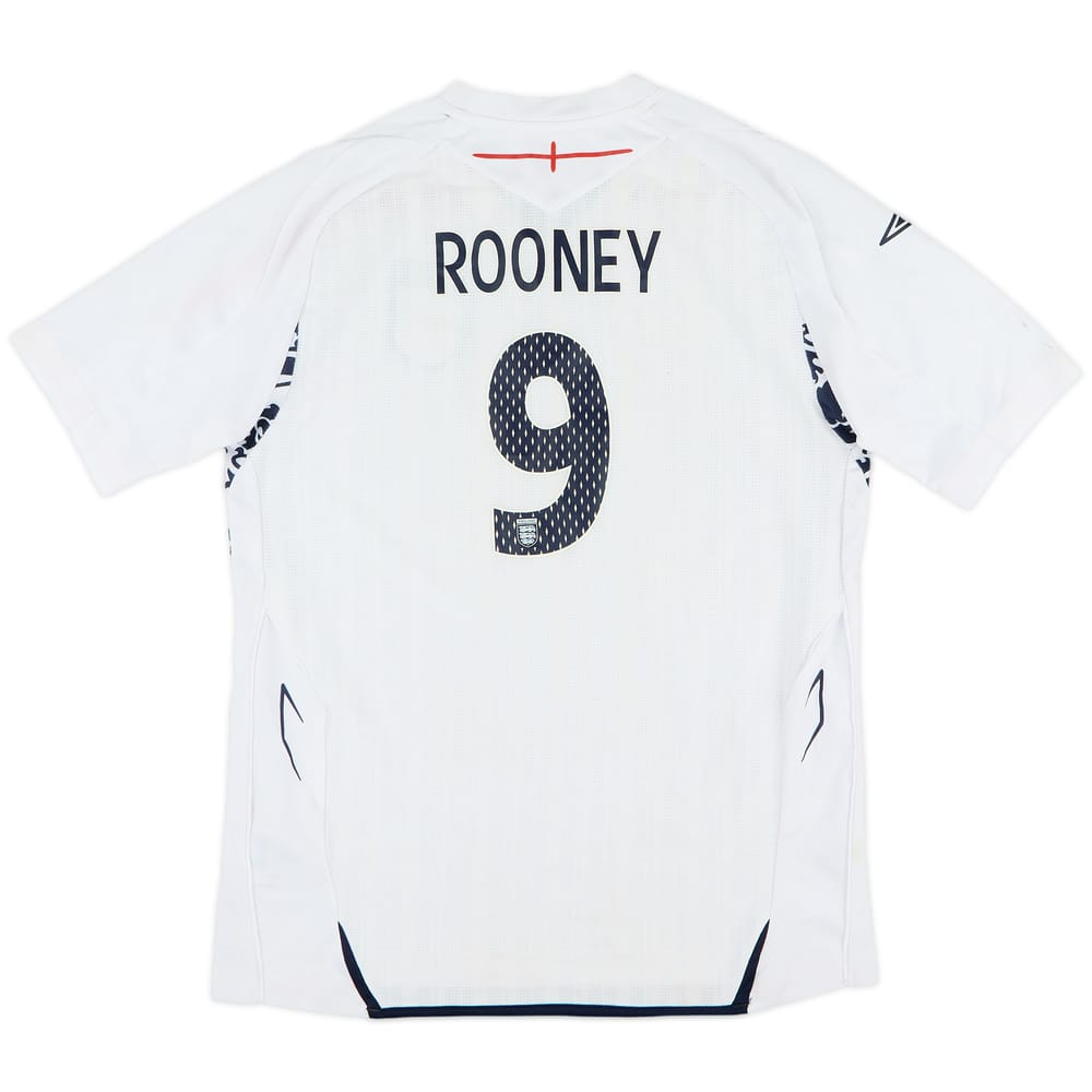 2007-09 England Home Shirt Rooney #9 - 6/10 - (L.Boys)