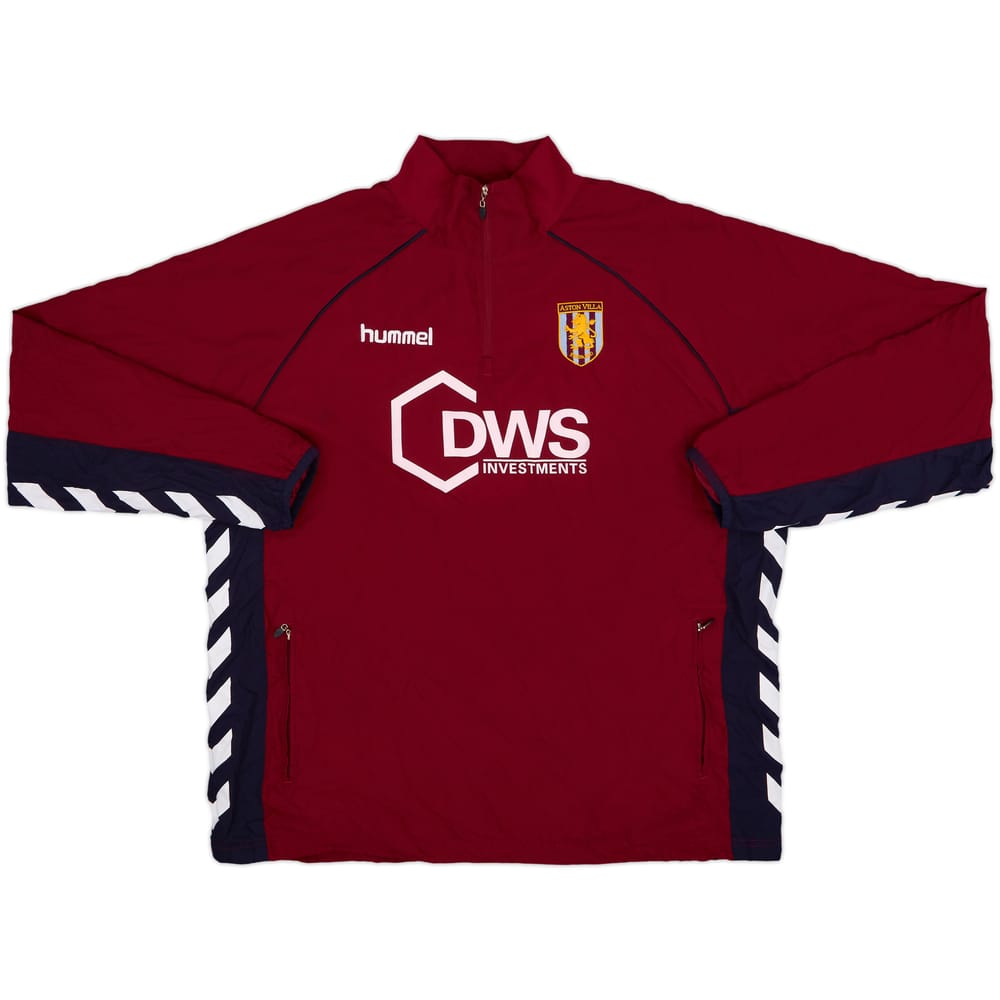 2005-06 Aston Villa Hummel 1/4 Zip Track Jacket - 8/10 - (L)