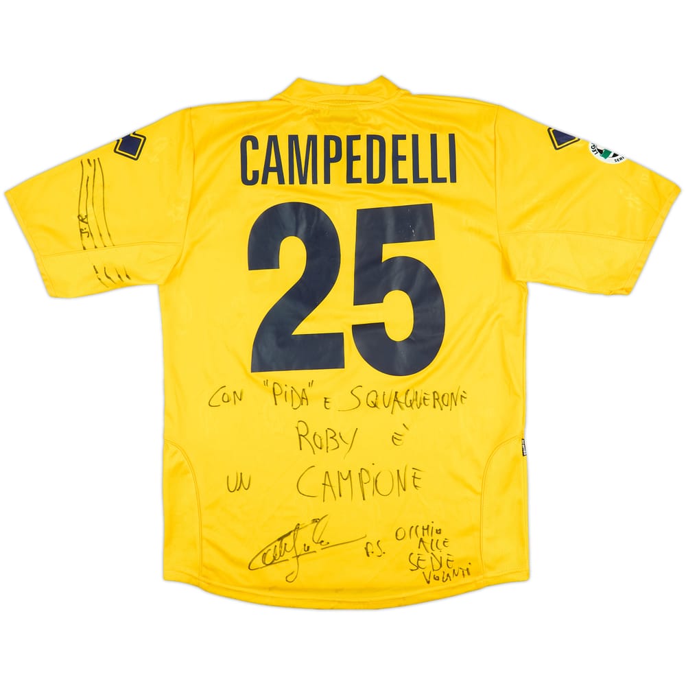 2005-06 Modena Match Issue Signed Home Shirt Campedelli #25