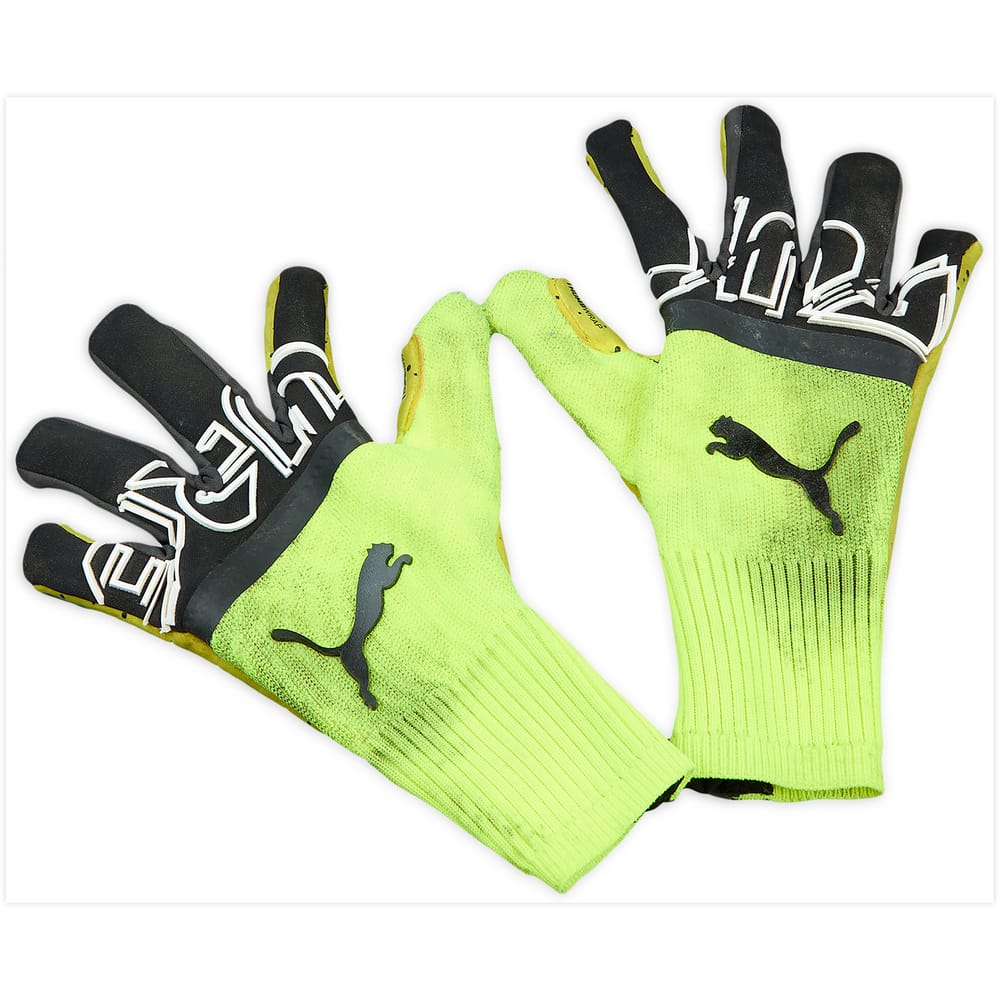 2020-21 Manchester City Match Worn Puma Future Z GK Gloves (Ederson)