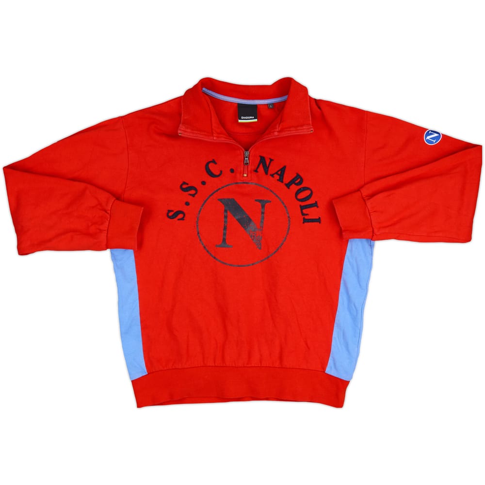 2008-09 Napoli Diadora 1/4 Zip Training Top - 8/10 - (L)