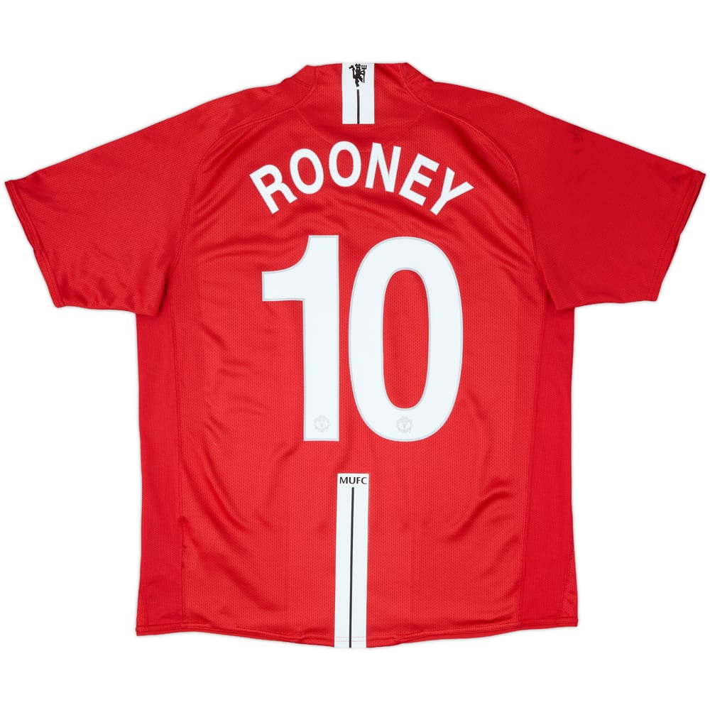 2007-09 Manchester United Home Shirt Rooney #10 - 8/10 - (L)