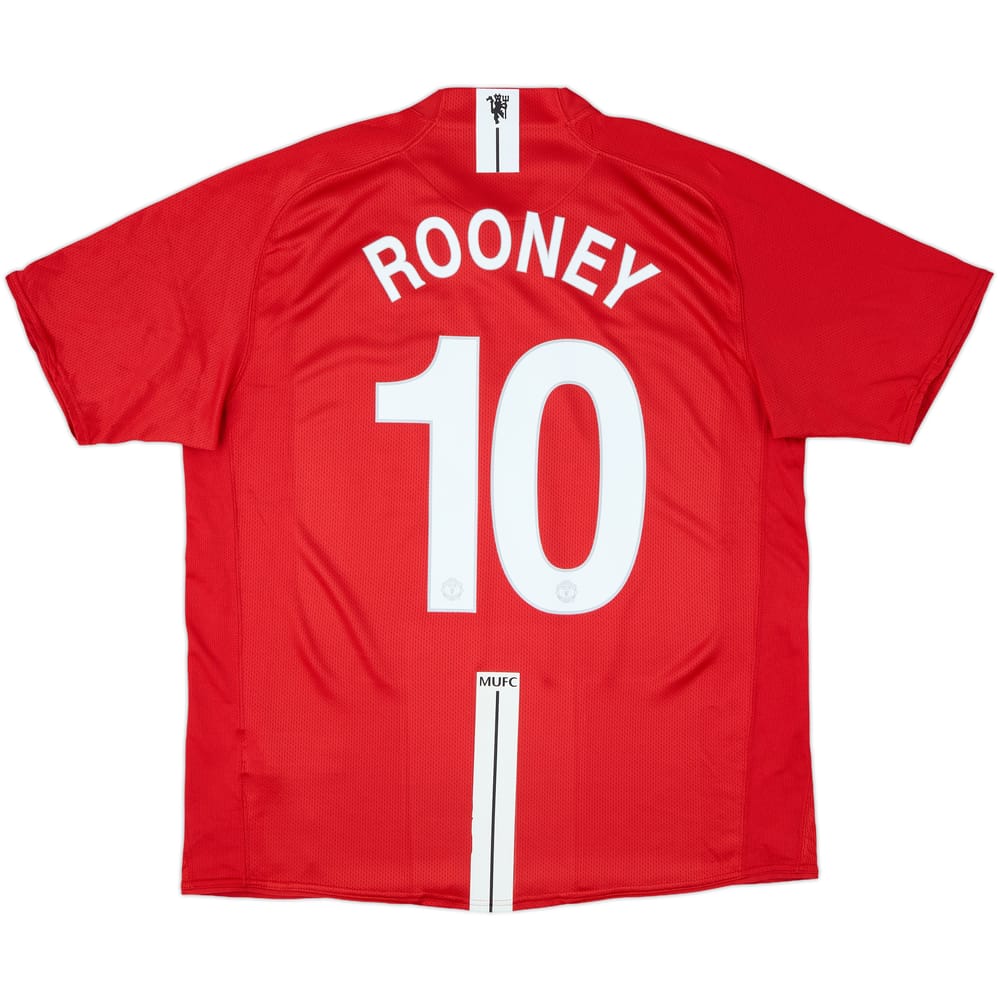 2007-09 Manchester United Home Shirt Rooney #10 - 8/10 - (XL)