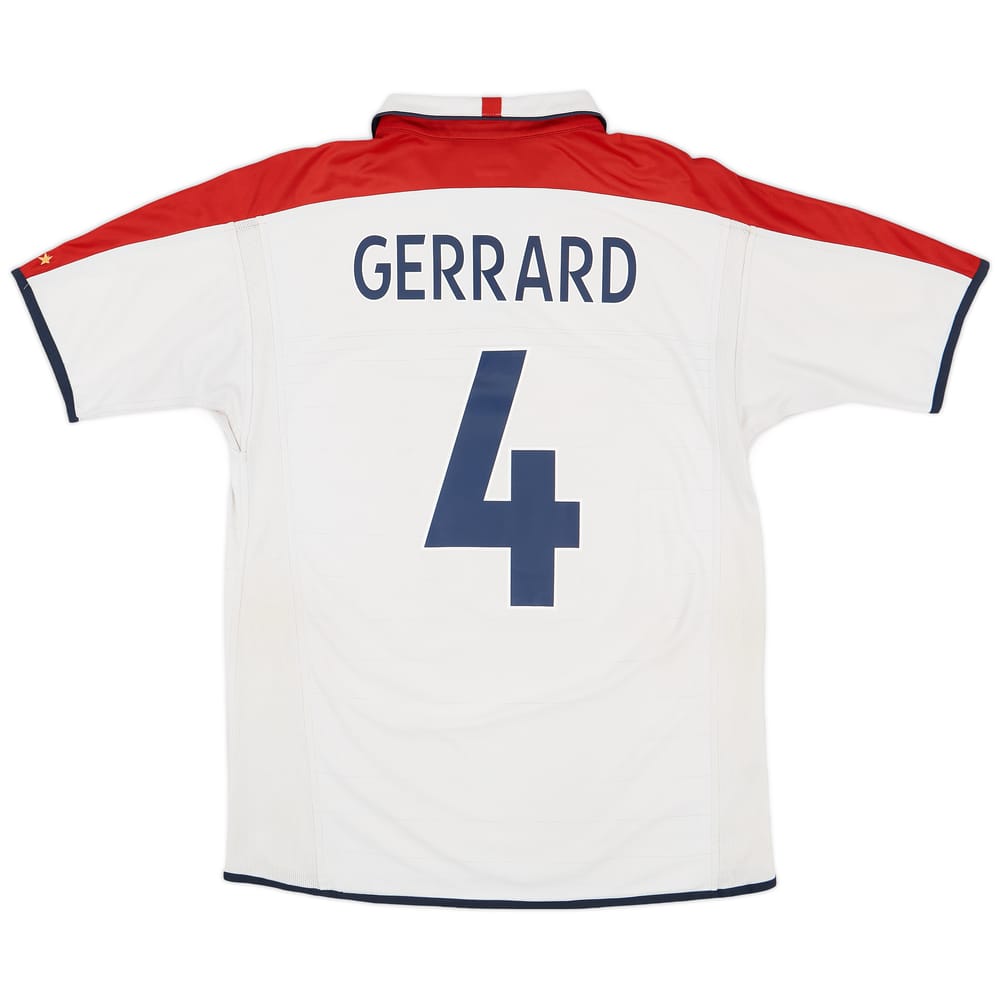2003-05 England Home Shirt Gerrard #4 - 4/10 - (L)