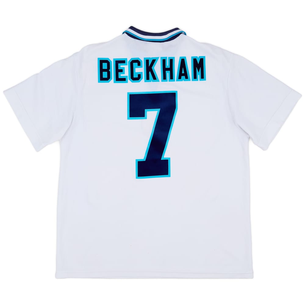 1995-97 England Home Shirt Beckham #7 - 8/10 - (XL)
