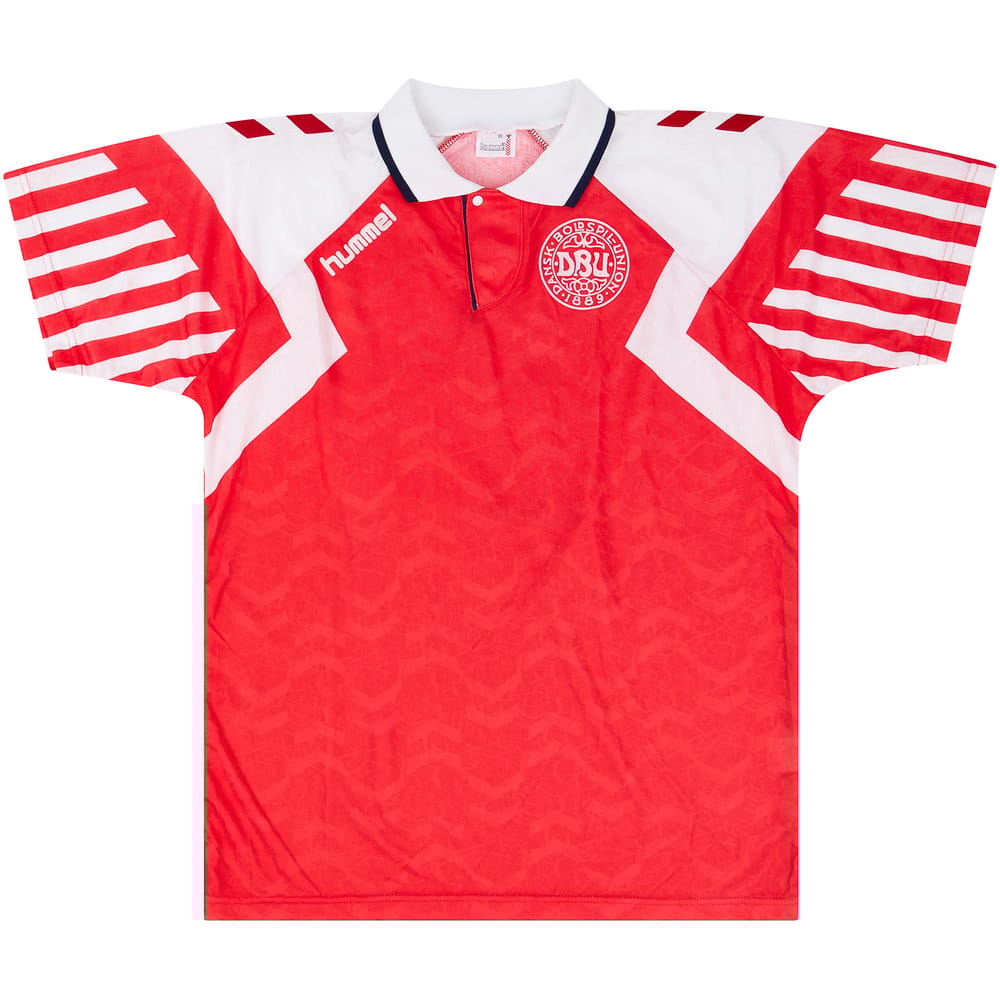 1992 Denmark U-21 Match Issue Home Shirt #3 (Helveg)