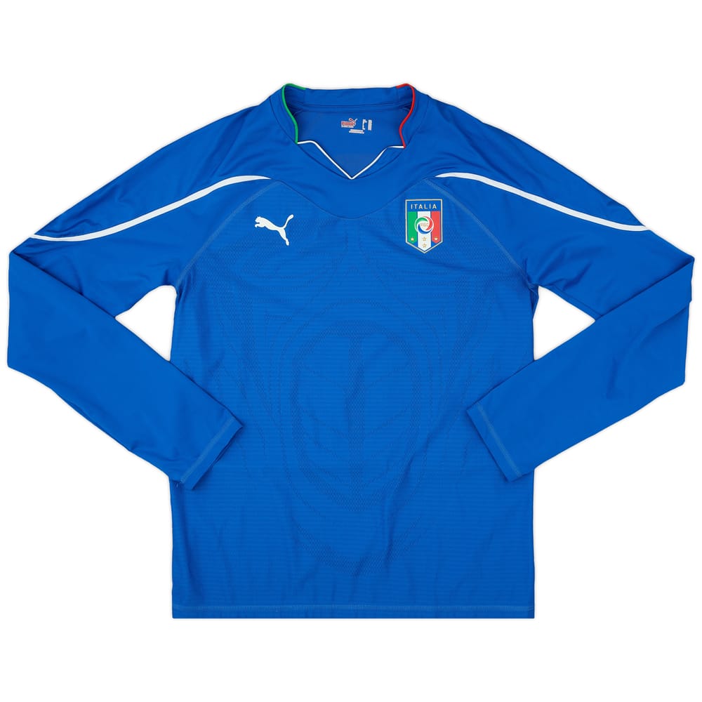 2010-12 Italy Home L/S Shirt - 8/10 - (XXL)