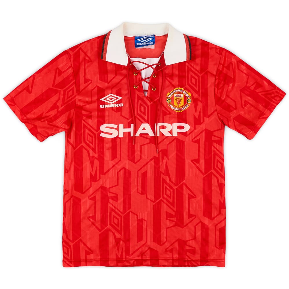 1992-94 Manchester United Home Shirt - 8/10 - (L.Boys)