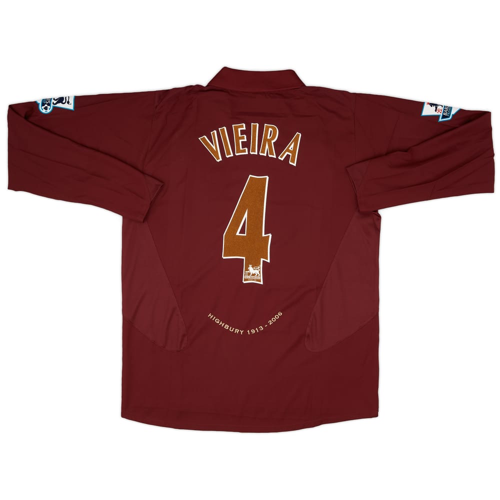 2005-06 Arsenal Home L/S Shirt Vieira #4 (XL)
