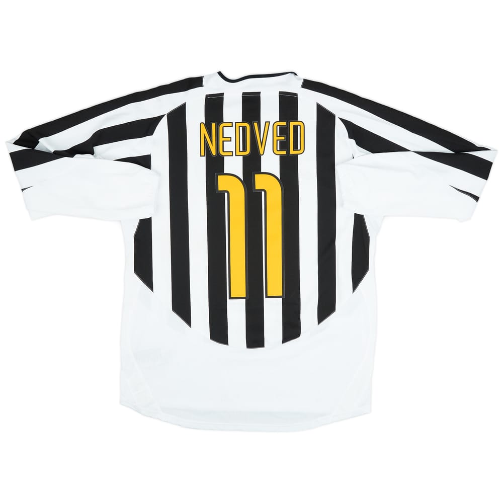 2003-04 Juventus Player Issue Home L/S Shirt Nedved #11 - 8/10 - (L)