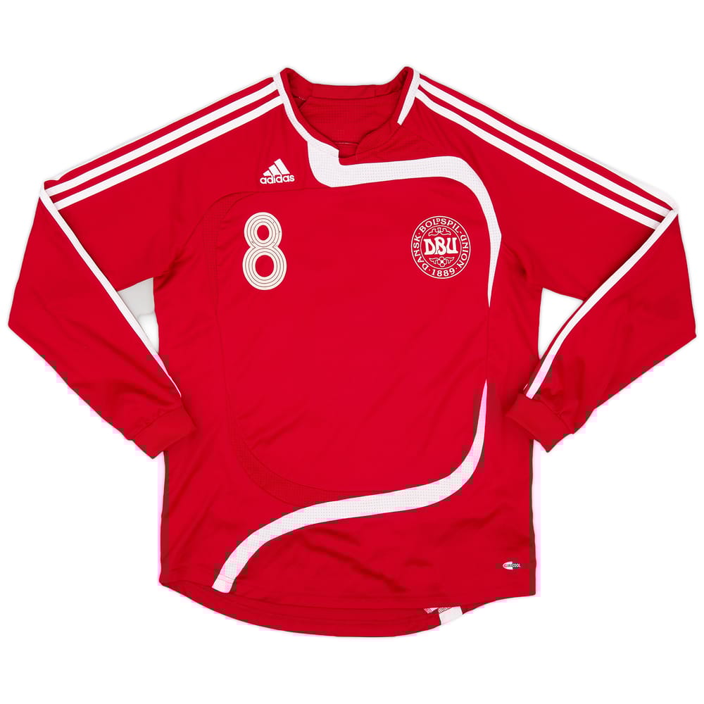2007-09 Denmark Women's Home L/S Shirt #8 - 7/10 - (Women's M)