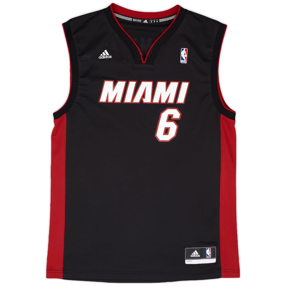2010-14 Miami Heat James #6 adidas Away Jersey - 6/10 - (M)