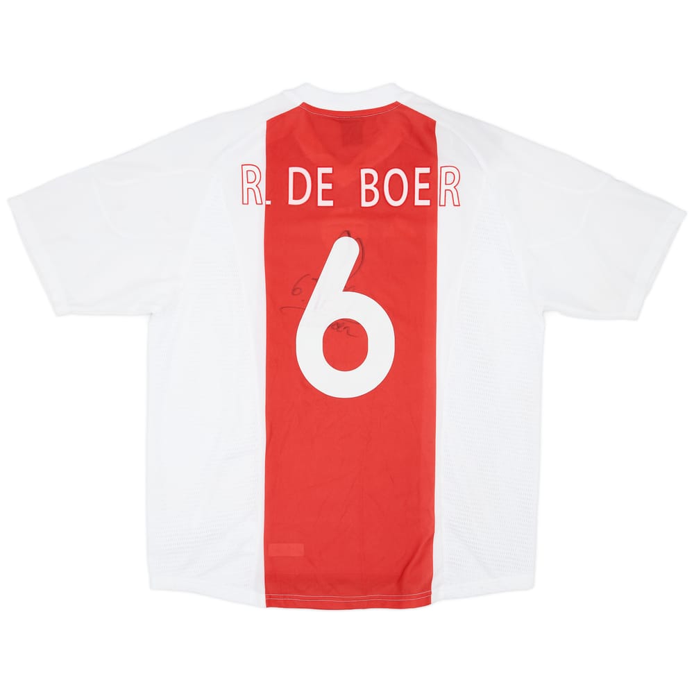 2002-04 Ajax Signed Home Shirt R. De Boer #6 - 6/10 - (XL)