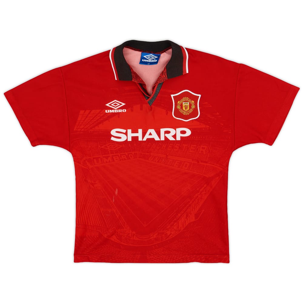 1994-96 Manchester United Home Shirt - 6/10 - (L.Boys)