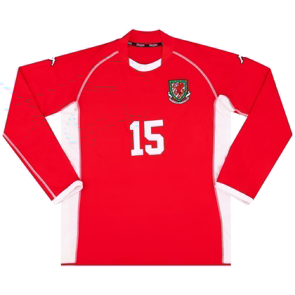 2002-04 Wales Match Issue Home L/S Shirt #15 (Symons)