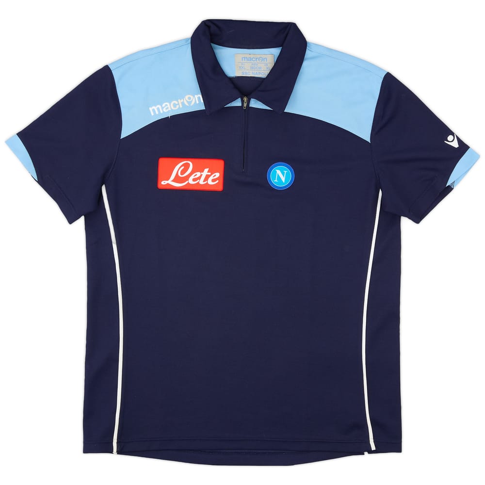 2010-11 Napoli Macron 1/4 Zip Polo Shirt - 9/10 - (XXL)