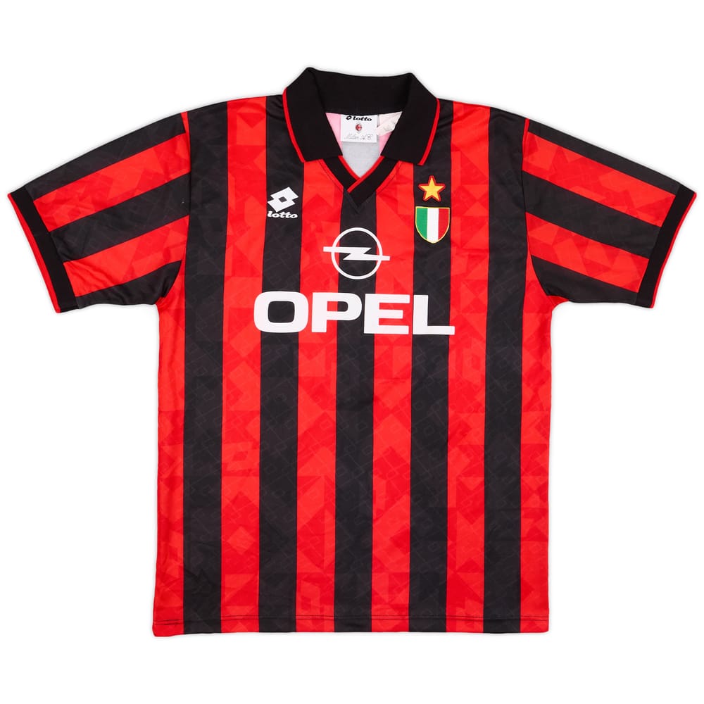 1994-95 AC Milan Signed Home Shirt #7 - 9/10 - (XL)