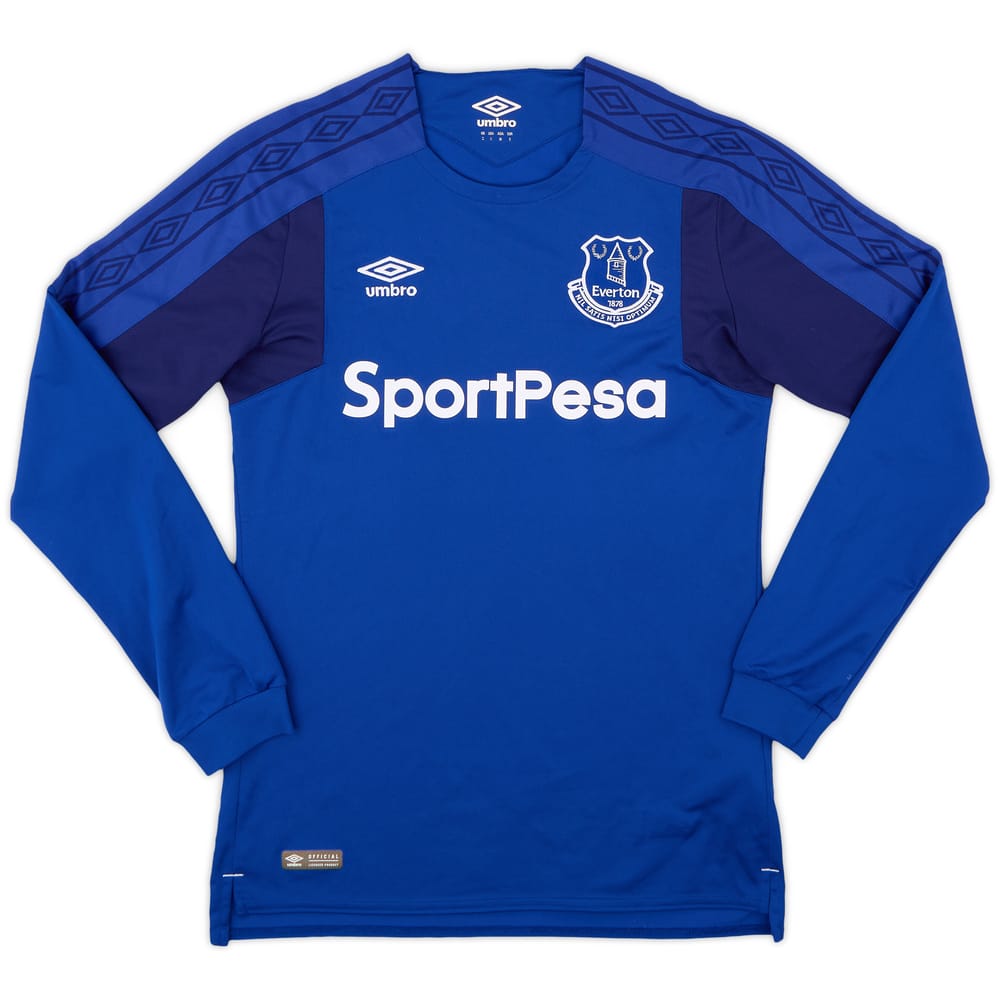 2017-18 Everton Home L/S Shirt - 9/10 - (S)