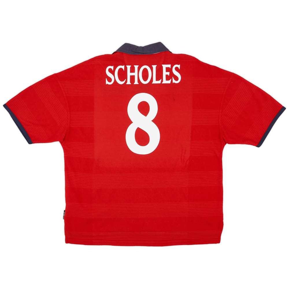 1999-01 England Away Shirt Scholes #8 - 8/10 - (XXL)