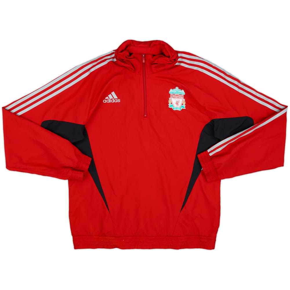 2008-09 Liverpool adidas 1/4 Zip Hooded Rain Jacket - 8/10 - (L)