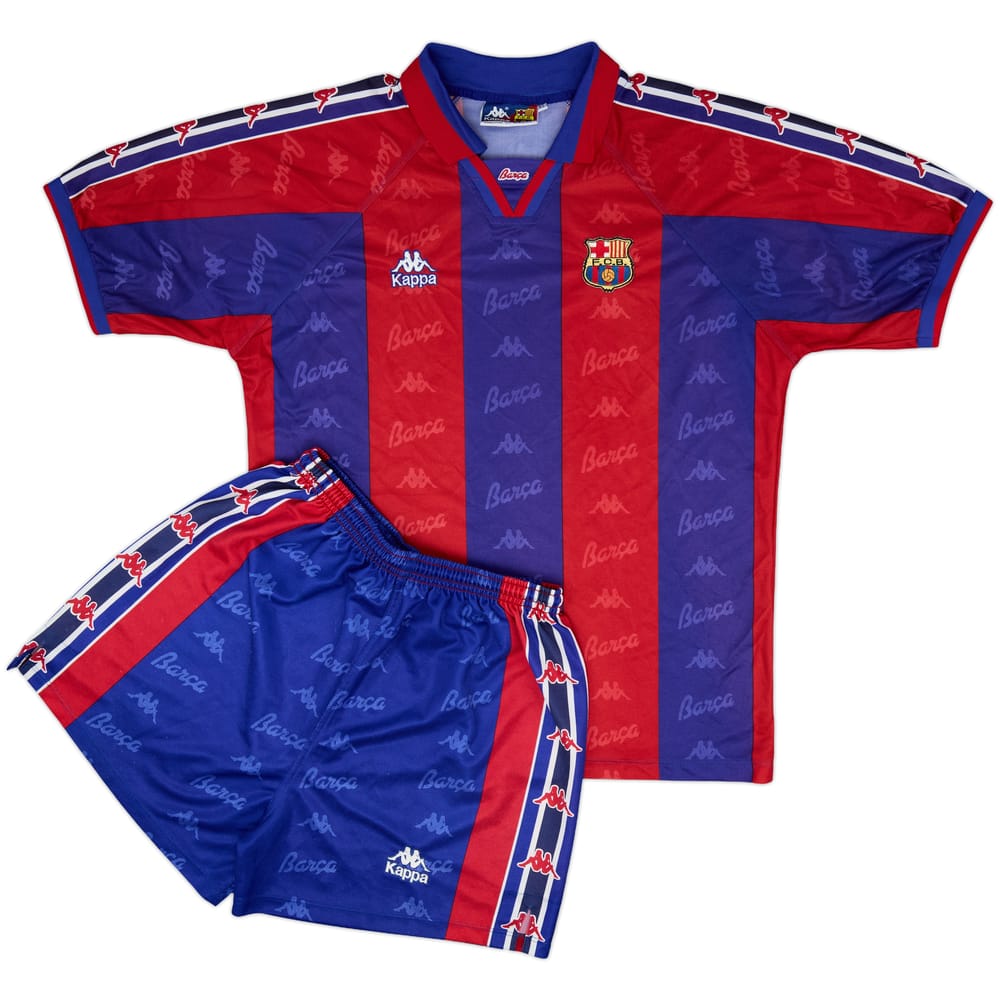 1995-97 Barcelona Home Shirt and Shorts - 9/10 - (XL)