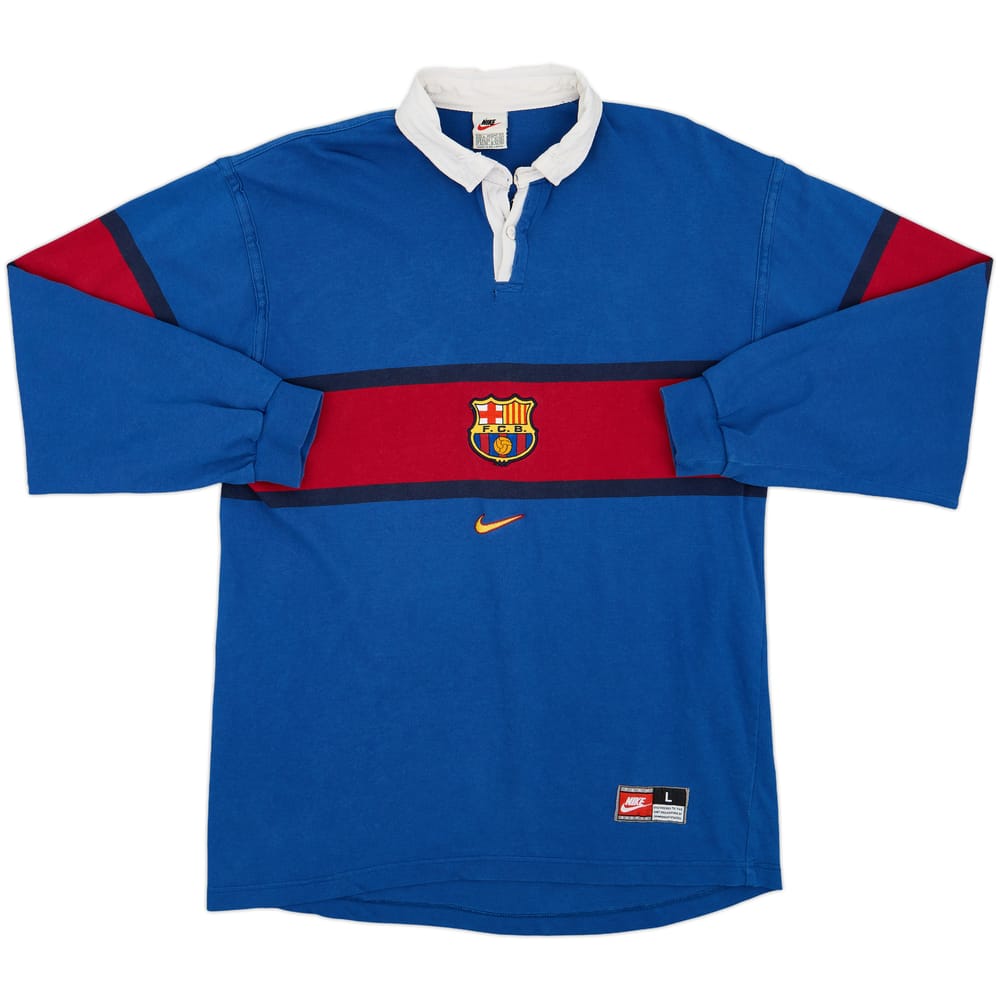 1998-99 Barcelona Nike Rugby Polo L/S Shirt - 5/10 - (L)