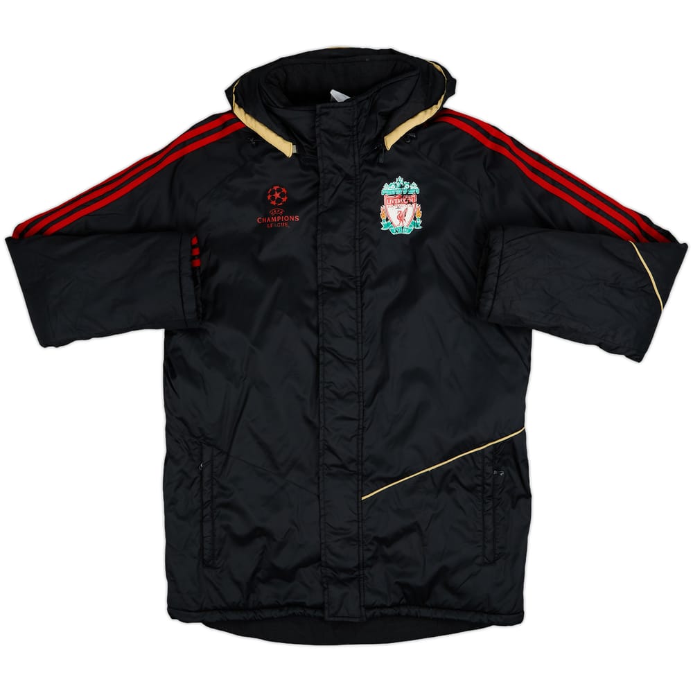 2009-10 Liverpool adidas CL Hooded Padded Bench Coat - 6/10 - (L)