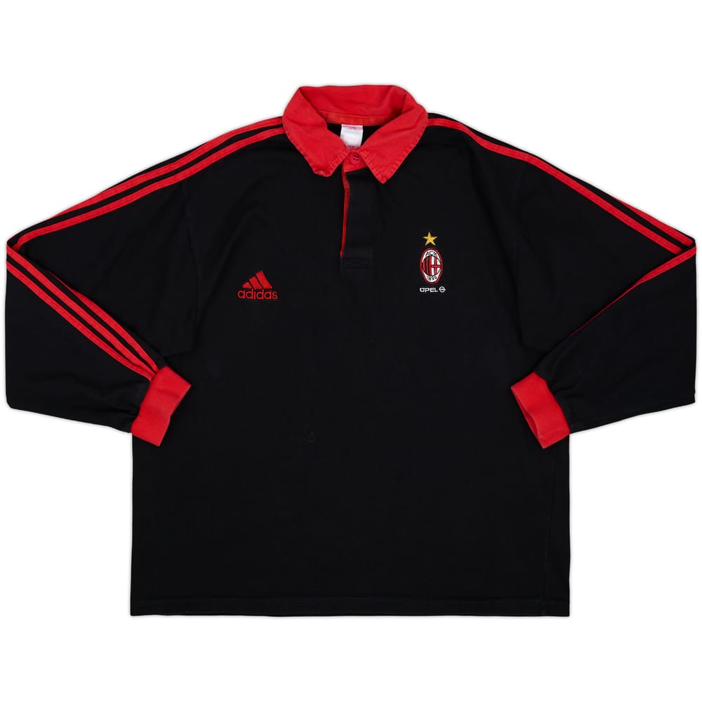 2000-01 AC Milan adidas Polo L/S Shirt - 8/10 - (XL)